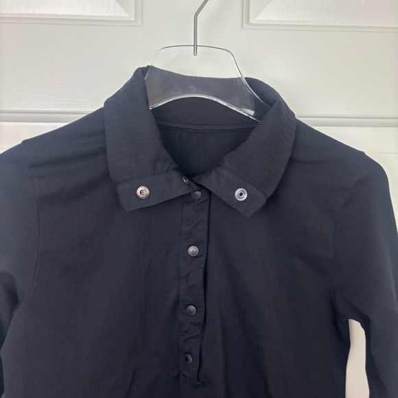 Athleta Flurry Seamless Henley Black Long Sleeve - Picture 4 of 8